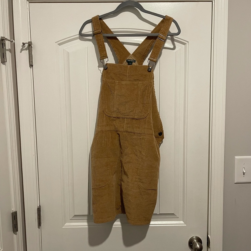 Camel Corduroy Overall Dress